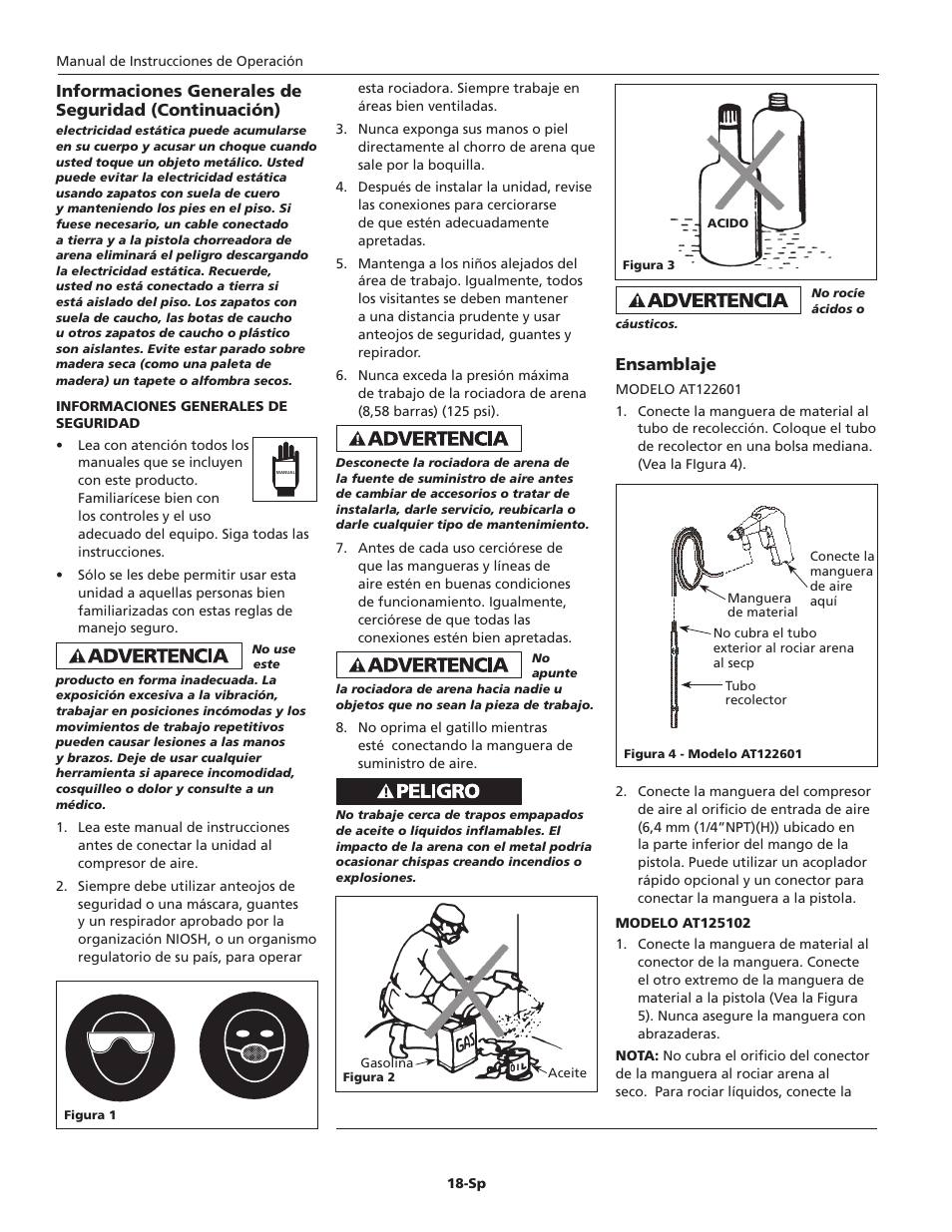 Ensamblaje | Campbell Hausfeld AT122601 User Manual | Page 18 / 24