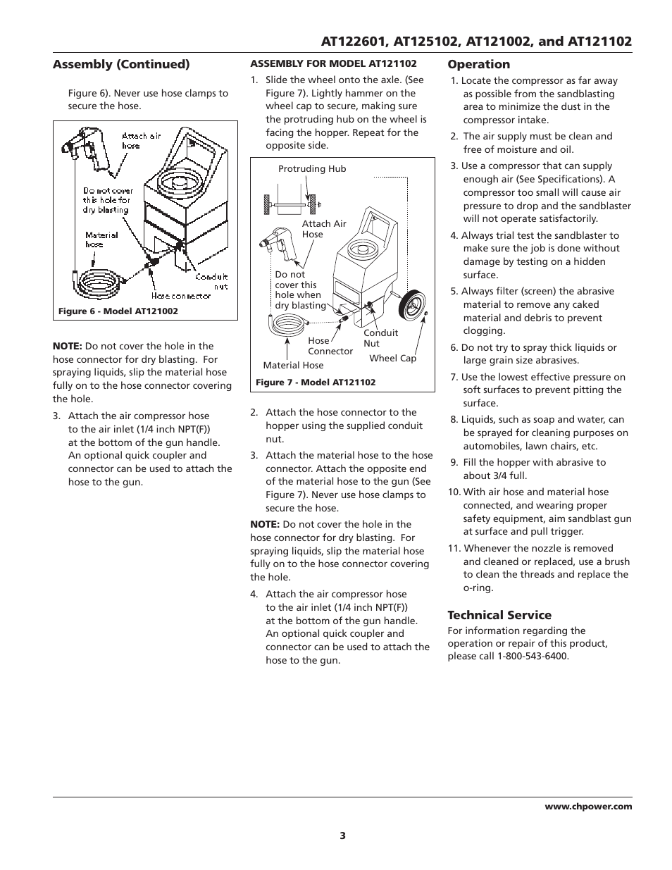 Campbell Hausfeld AT122601 User Manual | Page 3 / 24