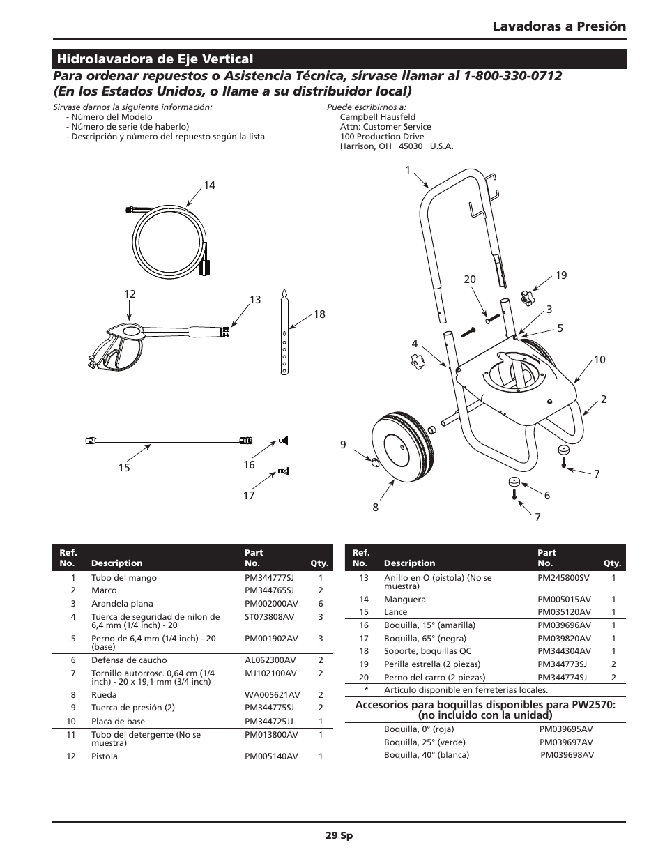 Lavadoras a presión | Campbell Hausfeld IN470200AV User Manual | Page 29 / 32