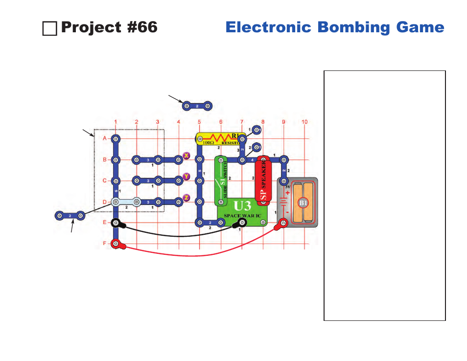 Project #66 electronic bombing game | Elenco Projects 1-101 User Manual | Page 33 / 48