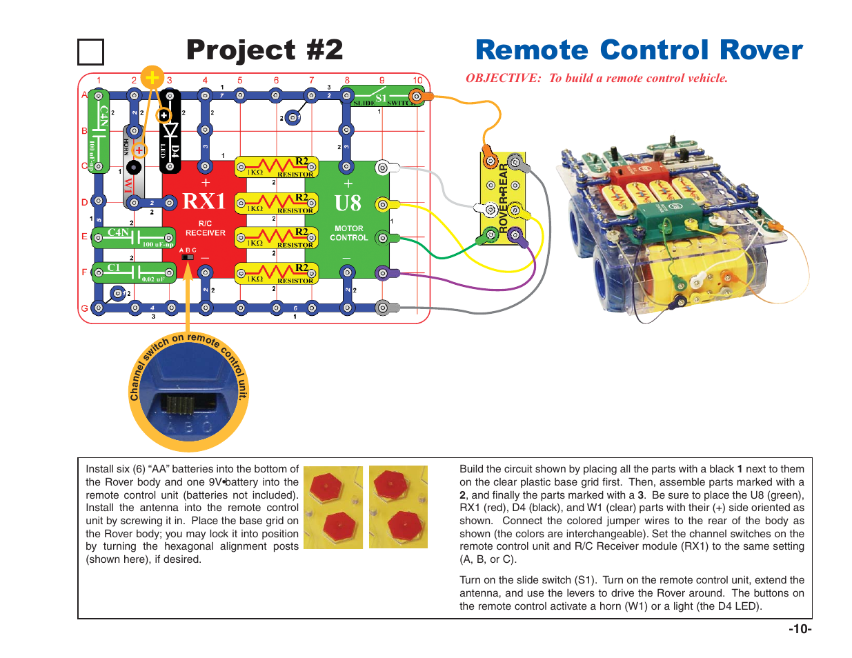 Project #2, Remote control rover | Elenco R/C Snap Rover® User Manual | Page 11 / 24
