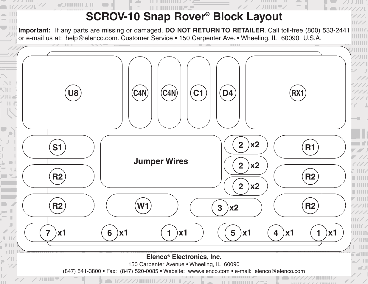 Scrov-10 snap rover, Block layout | Elenco R/C Snap Rover® User Manual | Page 24 / 24