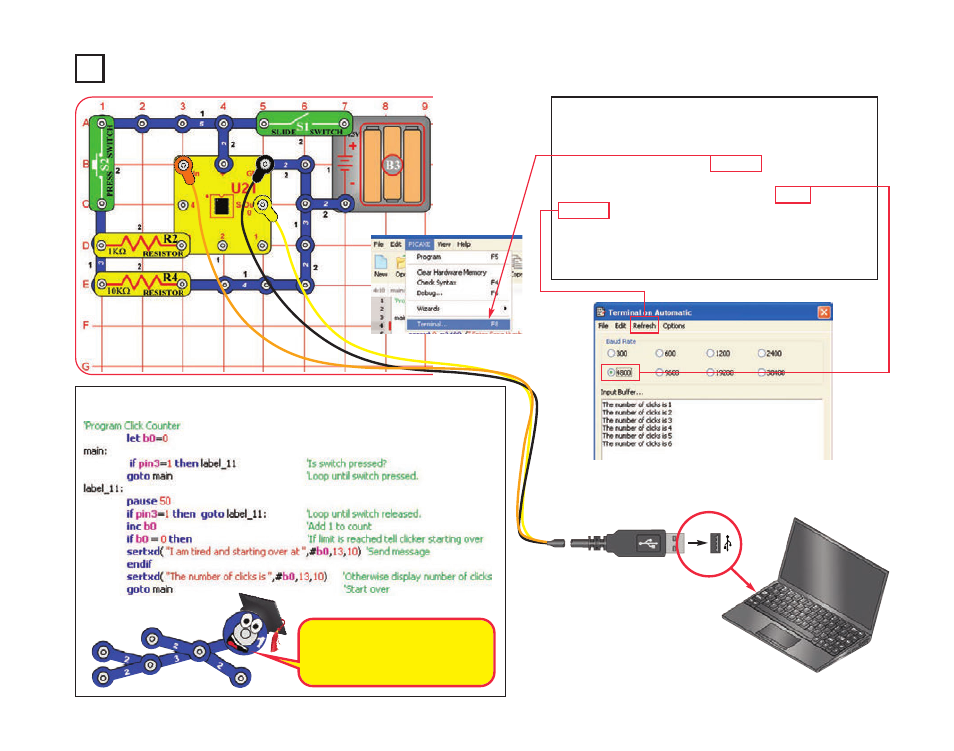 Project b17 click counter | Elenco XP&trade User Manual | Page 49 / 64