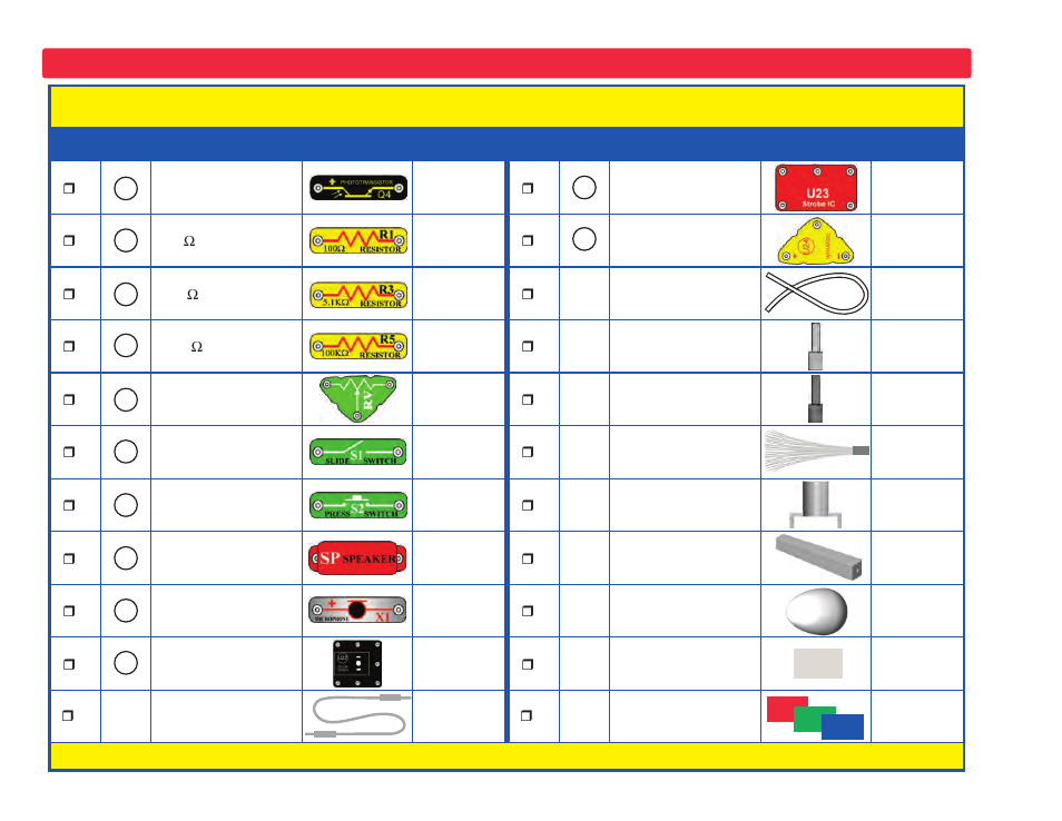 Parts list | Elenco LIGHT User Manual | Page 4 / 84