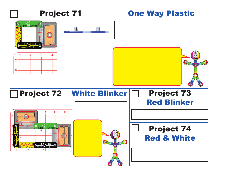 Project 74 red & white project 73 red blinker | Elenco LIGHT User Manual | Page 46 / 84