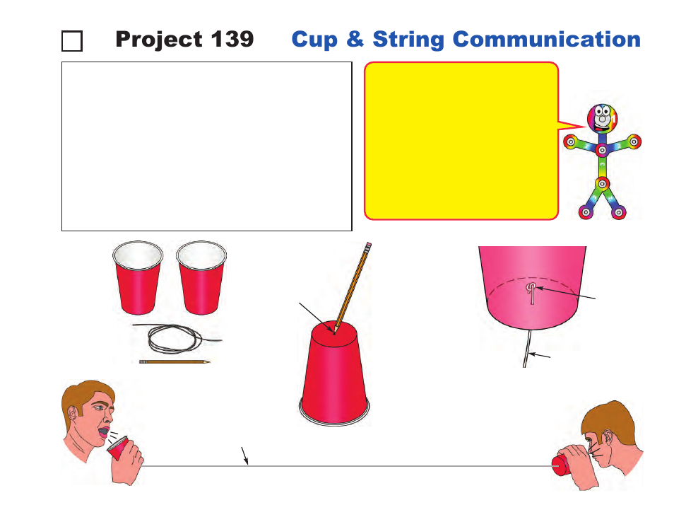 Project 139 cup & string communication | Elenco LIGHT User Manual | Page 65 / 84