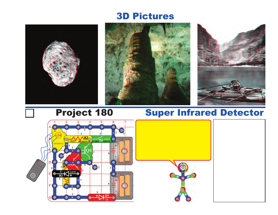 Project 180 super infrared detector, 3d pictures | Elenco LIGHT User Manual | Page 81 / 84