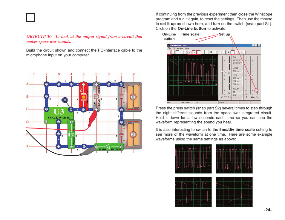Project #pc13 space war pc | Elenco Projects PC1-PC73 User Manual | Page 25 / 60