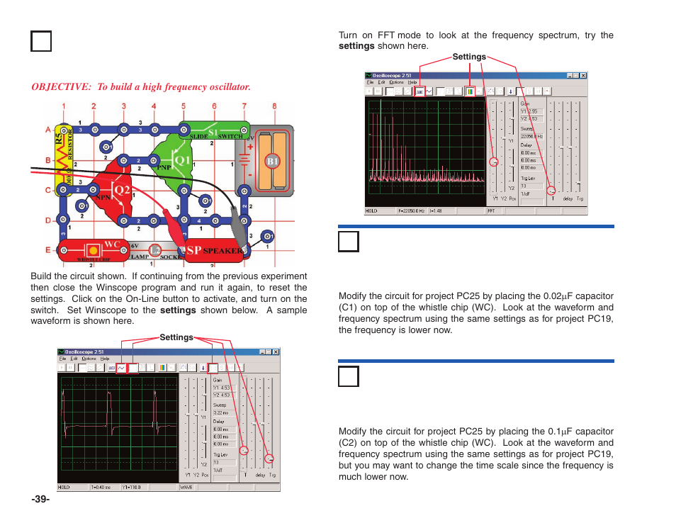 Project #pc25 tone generator pc | Elenco Projects PC1-PC73 User Manual | Page 40 / 60