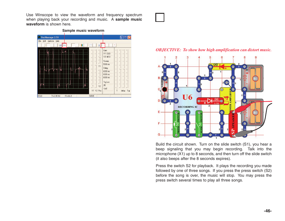 Project #pc41 power amplifier playing music ic | Elenco Projects PC1-PC73 User Manual | Page 47 / 60