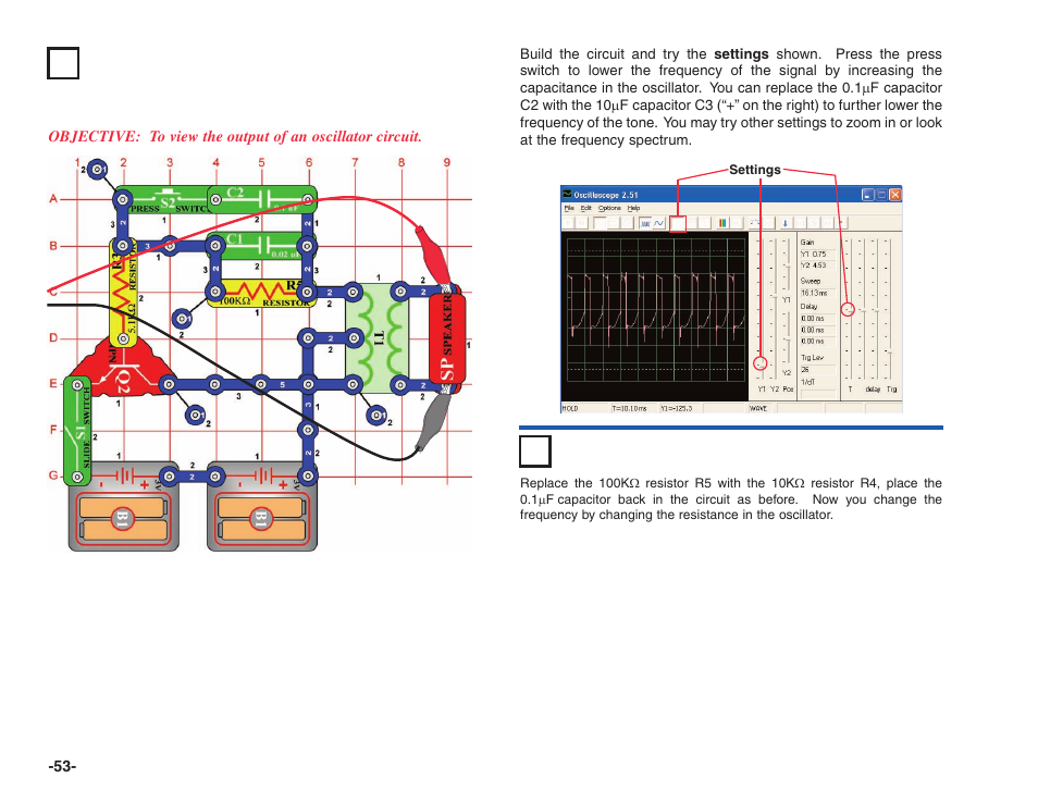Project #pc63 electronic sound pc, Project #pc64 | Elenco Projects PC1-PC73 User Manual | Page 54 / 60