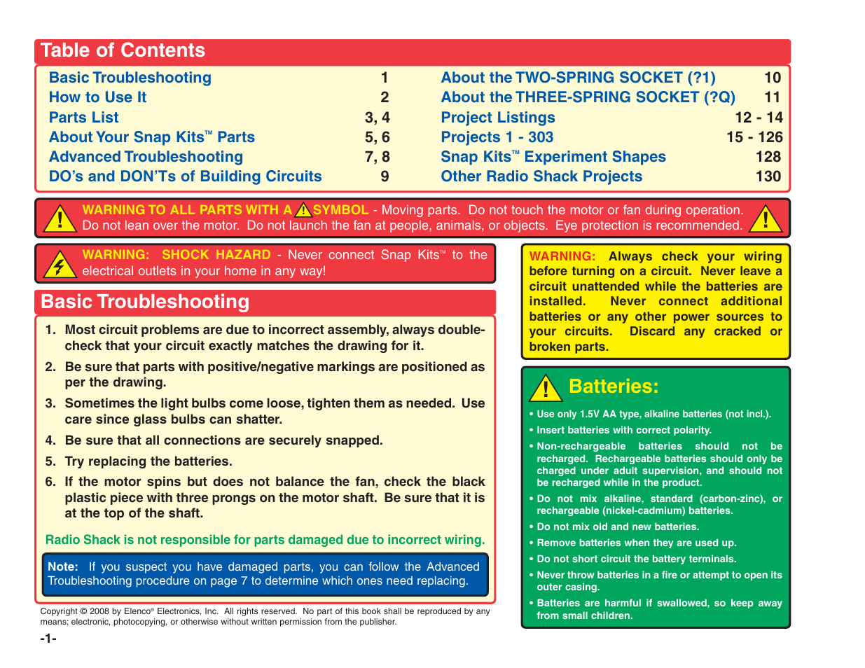 Elenco Electronics 202 User Manual | Page 2 / 132