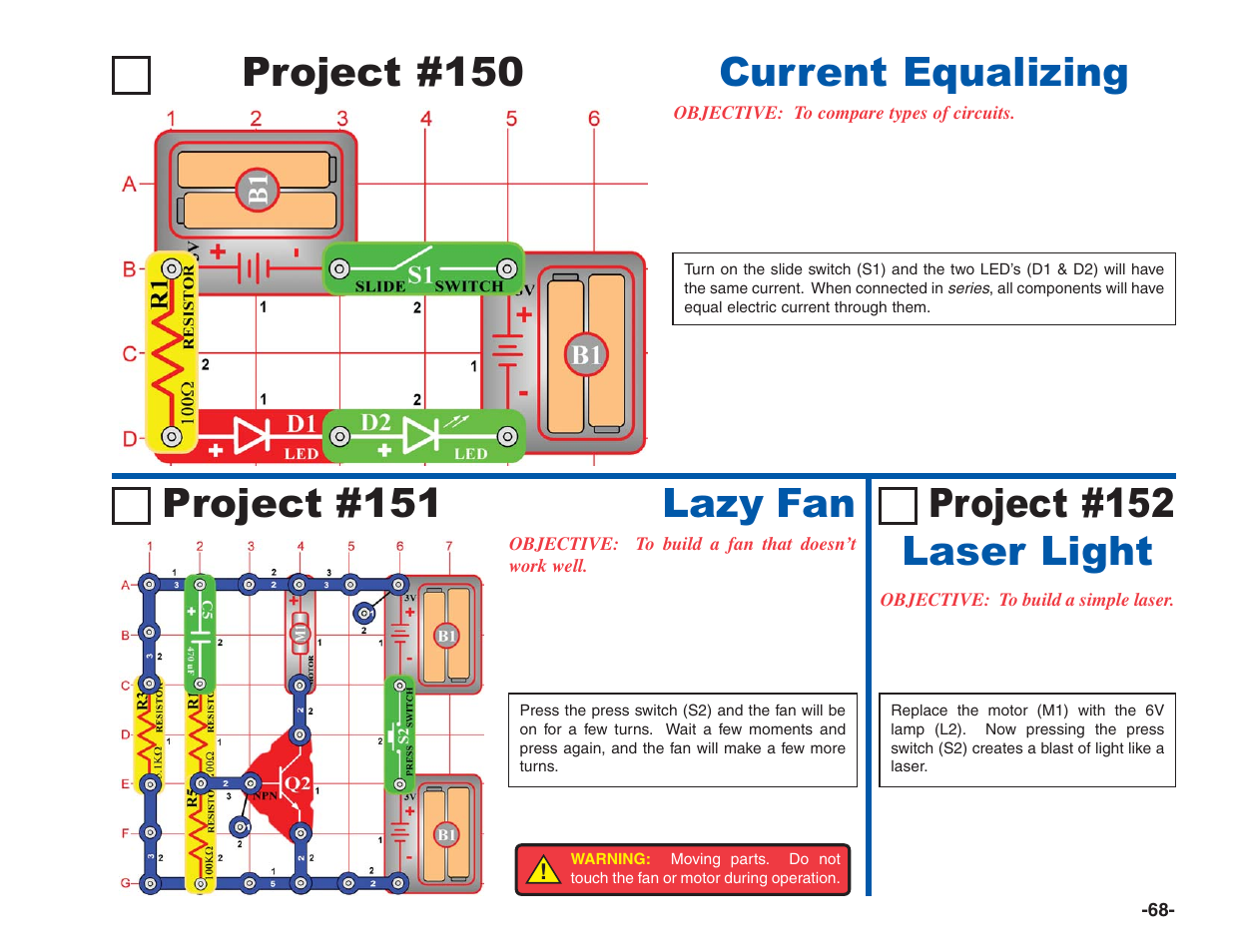 Project #150 current equalizing | Elenco Electronics 202 User Manual | Page 69 / 132