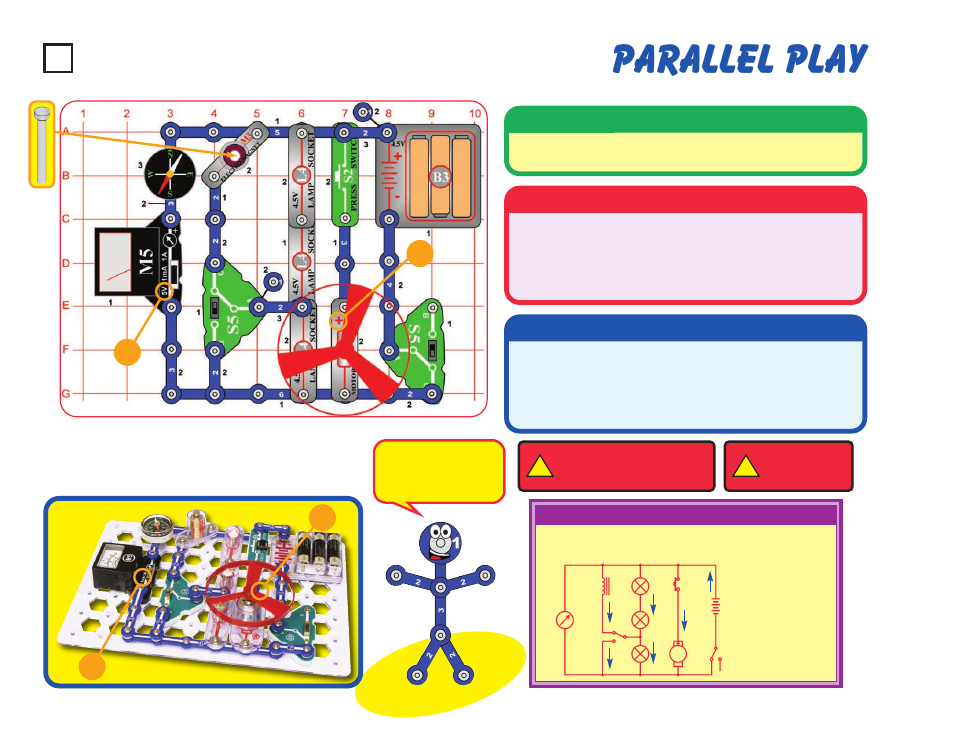 Parallel play, Project #2, Assembly | Operation, Description | Elenco Snaptricity® User Manual | Page 12 / 92