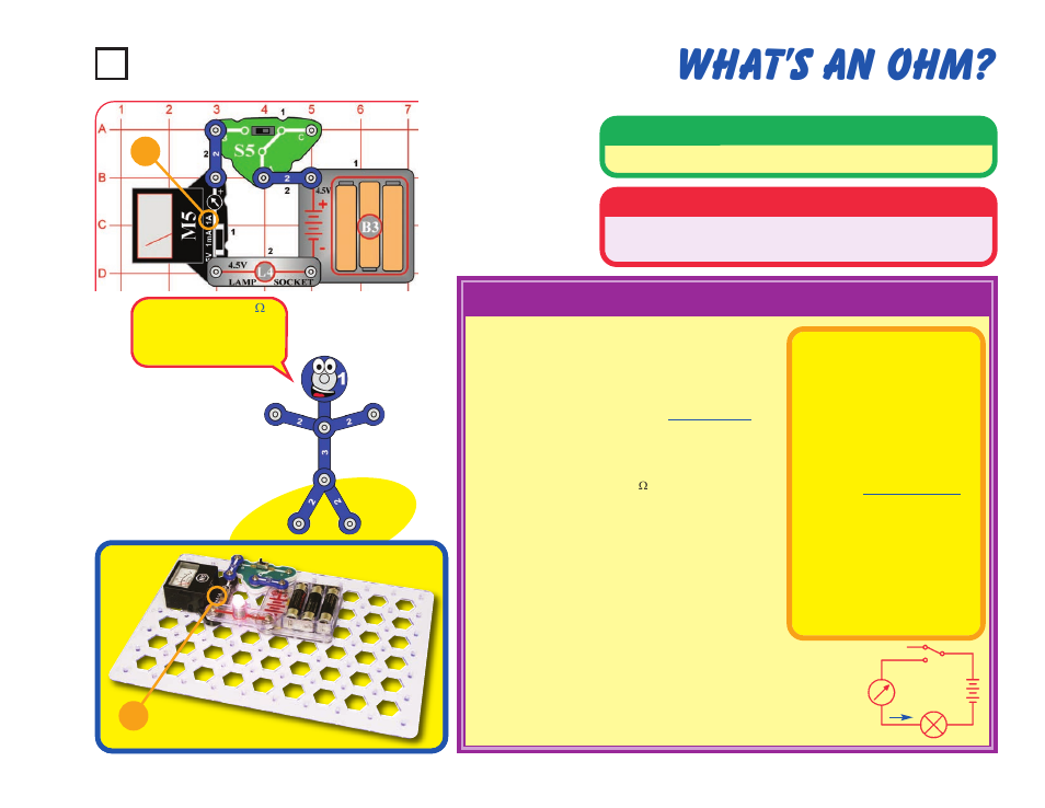 What’s an ohm, Project #13, Educational corner | Assembly, Operation | Elenco Snaptricity® User Manual | Page 23 / 92