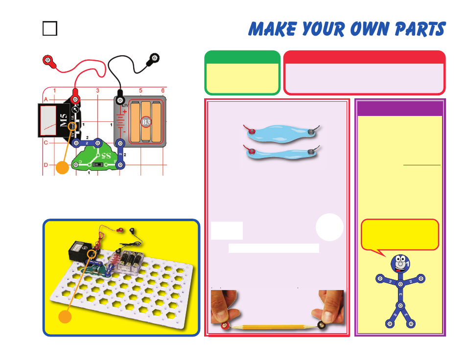 Make your own parts, Project #15, Educational corner | Assembly, Operation | Elenco Snaptricity® User Manual | Page 25 / 92