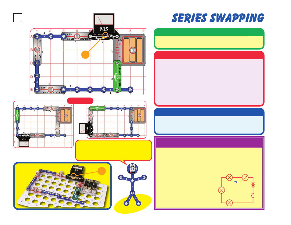Series swapping, Project #20, Educational corner | Operation, Description, Assembly | Elenco Snaptricity® User Manual | Page 30 / 92
