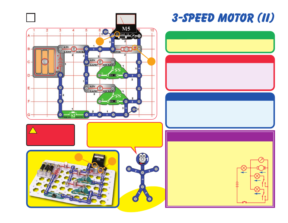 Speed motor (ii), Project #35, Educational corner | Operation, Description, Assembly | Elenco Snaptricity® User Manual | Page 45 / 92