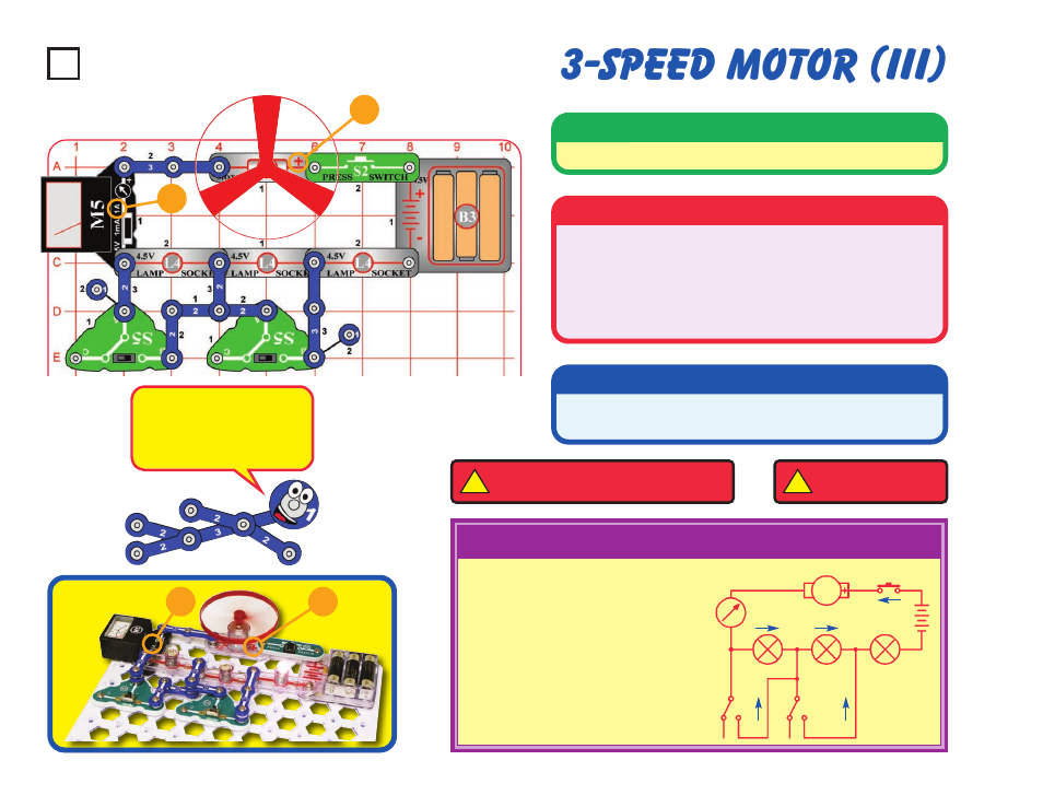 Speed motor (iii), Project #36, Educational corner | Operation, Description, Assembly | Elenco Snaptricity® User Manual | Page 46 / 92