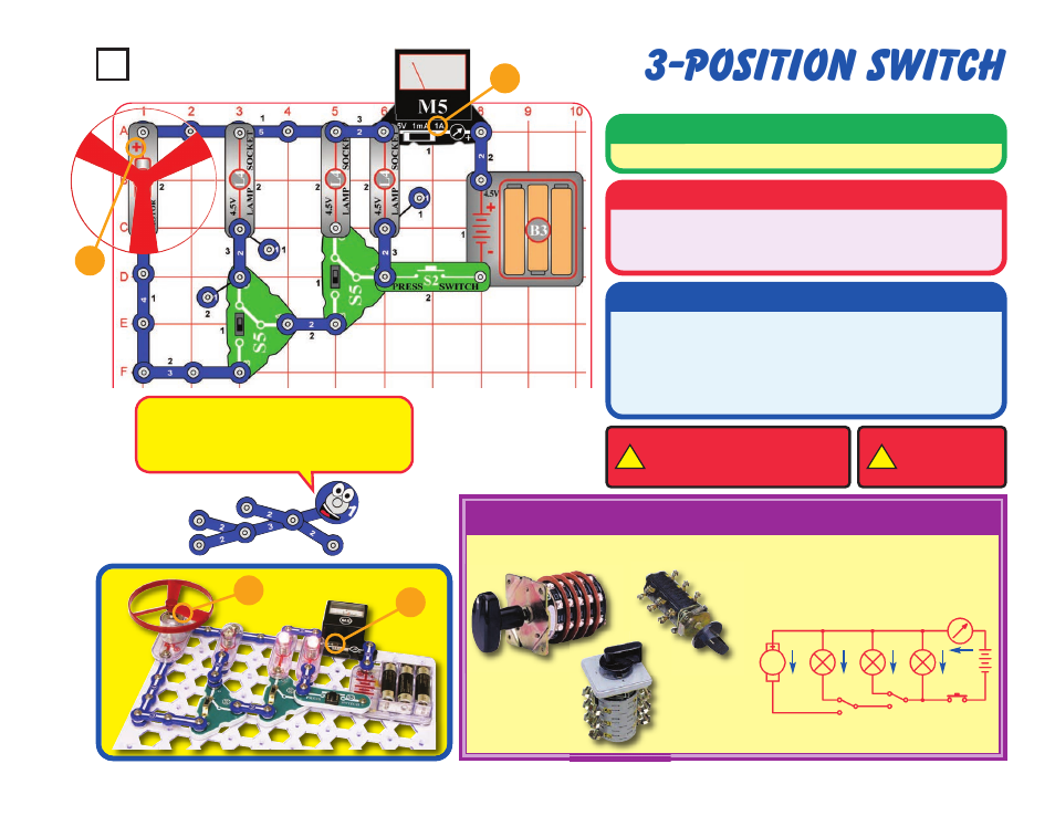 Position switch, Project #37, Educational corner | Operation, Description, Assembly | Elenco Snaptricity® User Manual | Page 47 / 92