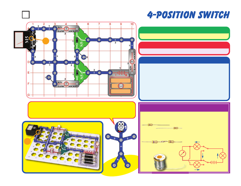 Position switch, Project #39, Educational corner | Operation, Description, Assembly | Elenco Snaptricity® User Manual | Page 49 / 92