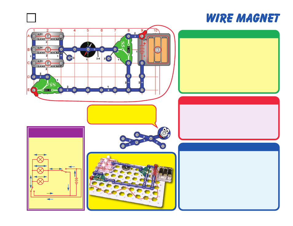 Wire magnet, Project #51 | Elenco Snaptricity® User Manual | Page 61 / 92