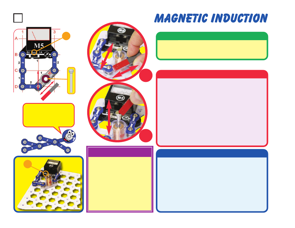 Magnetic induction, Project #52 | Elenco Snaptricity® User Manual | Page 62 / 92