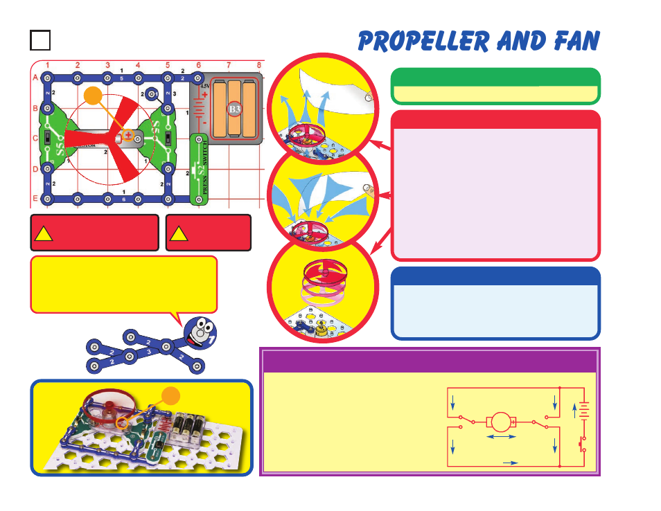 Propeller and fan, Project #54, Educational corner | Description, Operation, Assembly | Elenco Snaptricity® User Manual | Page 64 / 92