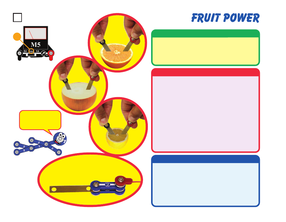 Fruit power, Project #70, Description | Operation, Assembly | Elenco Snaptricity® User Manual | Page 80 / 92