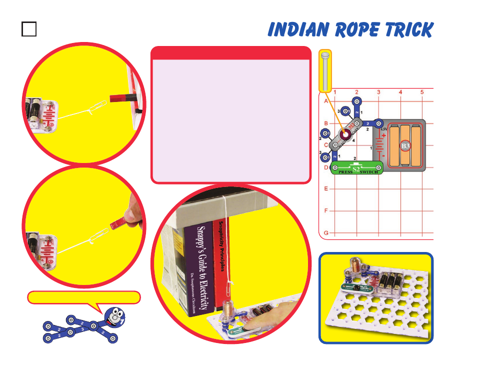 Indian rope trick, Project #72 | Elenco Snaptricity® User Manual | Page 82 / 92