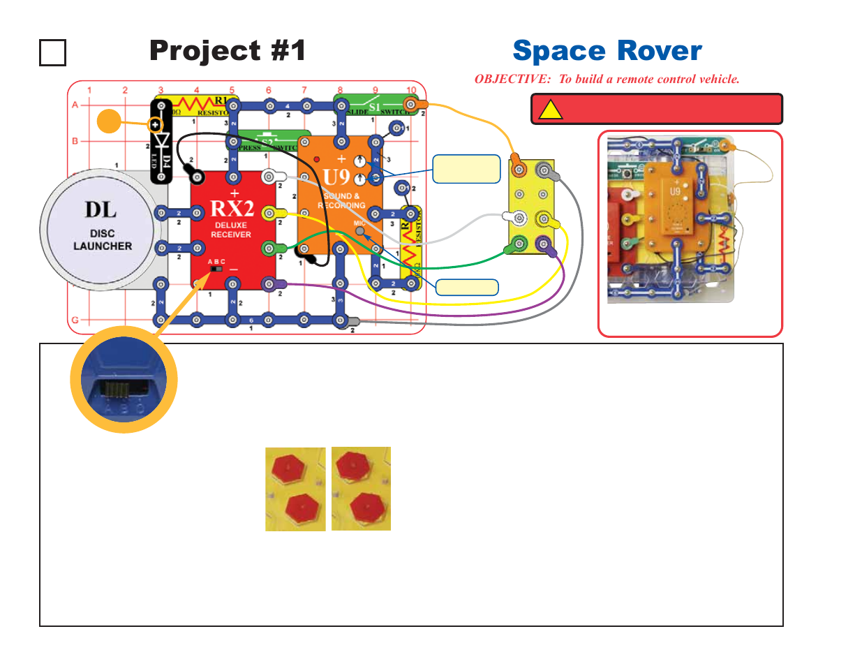 Project #1, Space rover | Elenco Deluxe Snap Rover® User Manual | Page 12 / 48