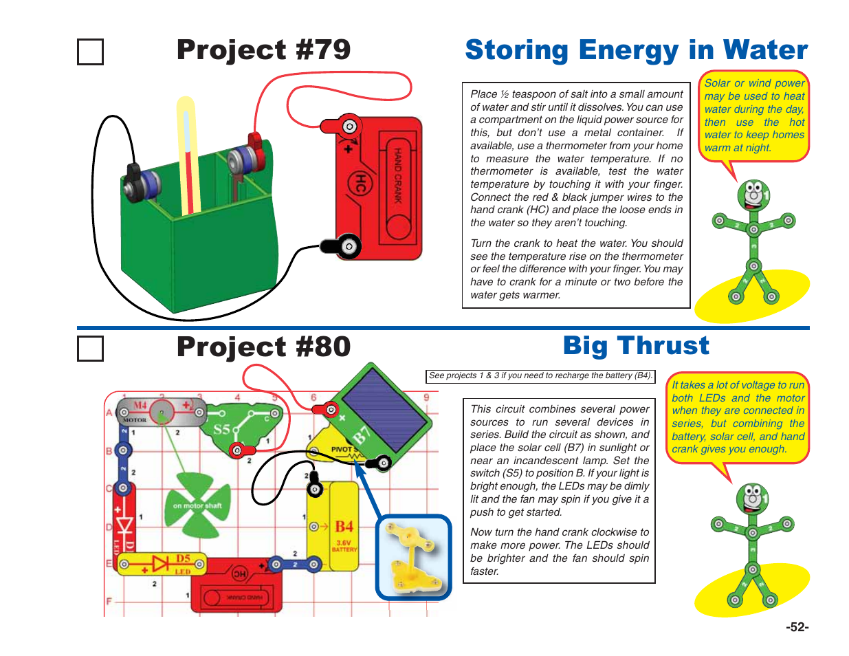 Project #79 storing energy in water, Project #80, Big thrust | Elenco Green Projects User Manual | Page 53 / 80