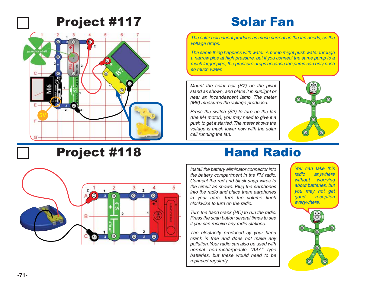 Project #118 hand radio solar fan, Project #117 | Elenco Green Projects User Manual | Page 72 / 80
