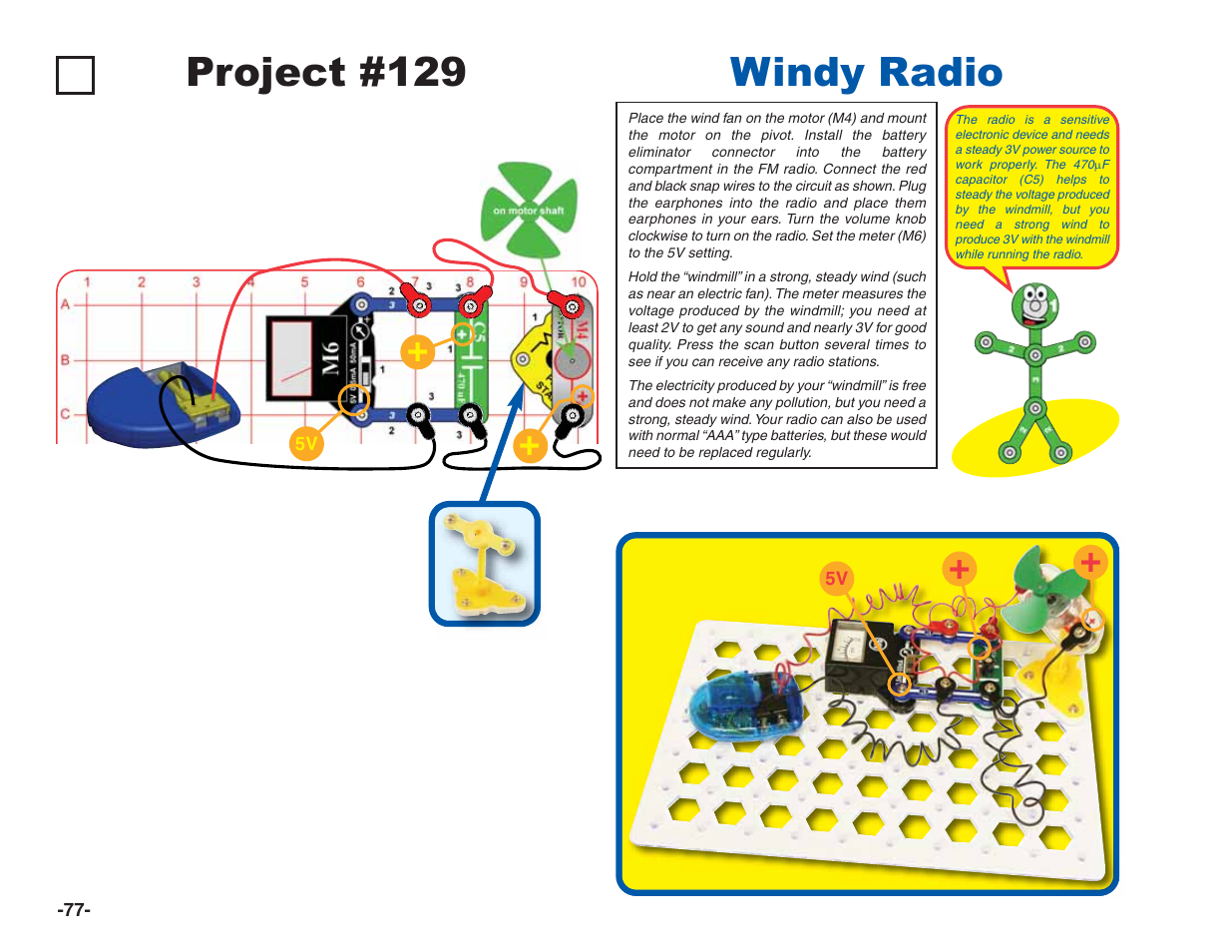 Windy radio, Project #129 | Elenco Green Projects User Manual | Page 78 / 80