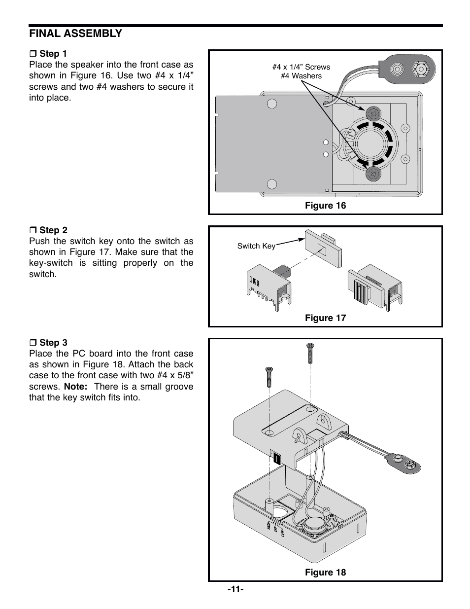 Final assembly | Elenco Motion Detector Kit User Manual | Page 12 / 20