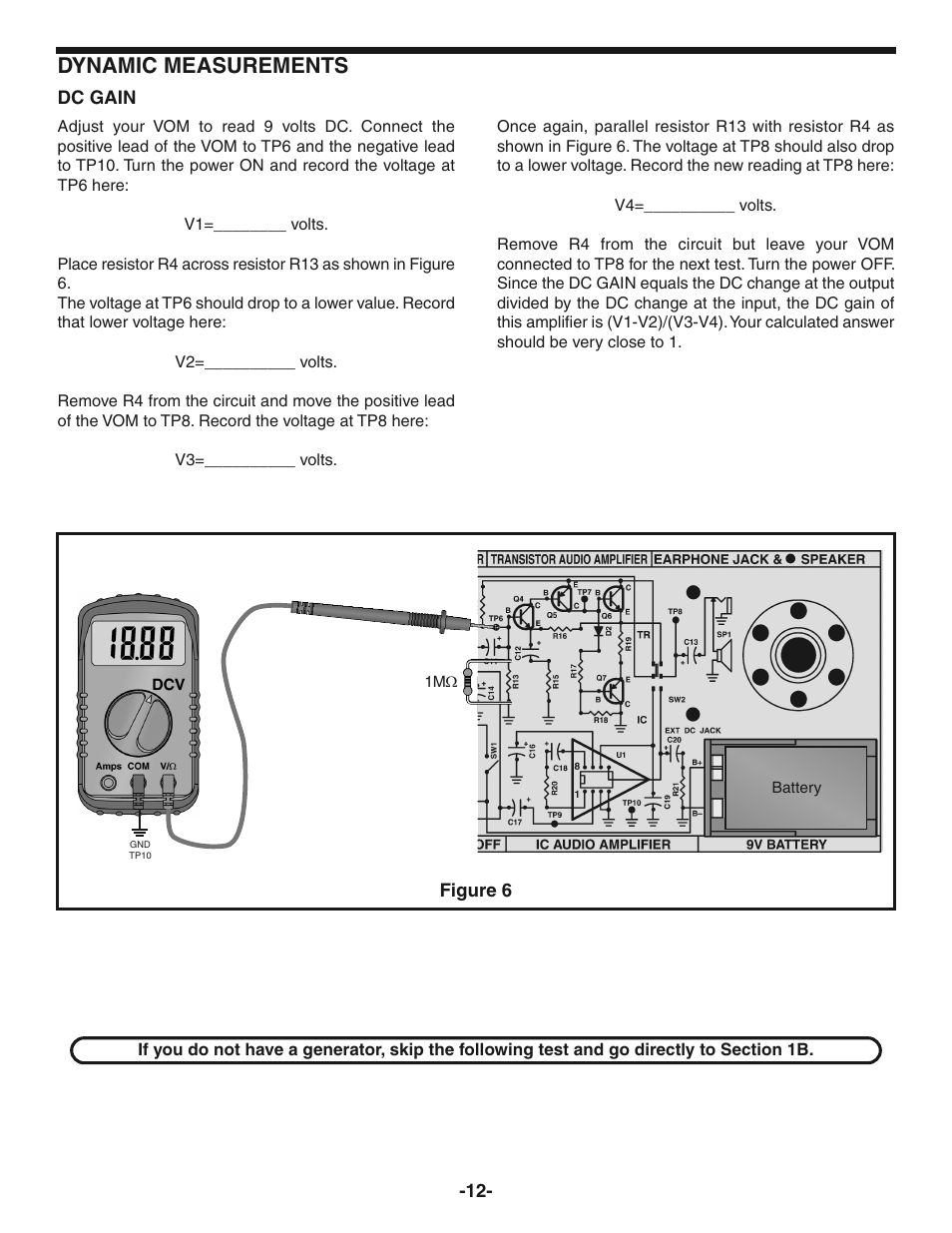 Dynamic measurements | Elenco AM Radio Kit User Manual | Page 13 / 36