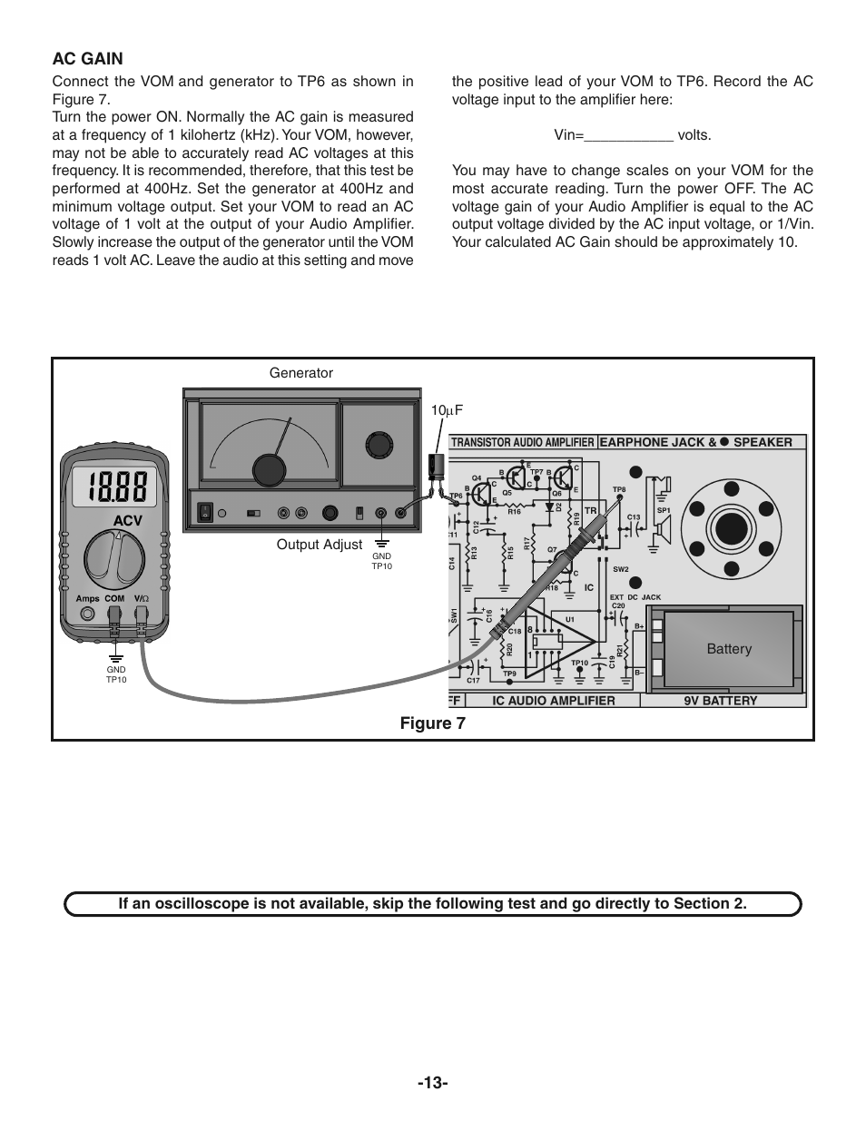 Figure 7, Ac gain | Elenco AM Radio Kit User Manual | Page 14 / 36