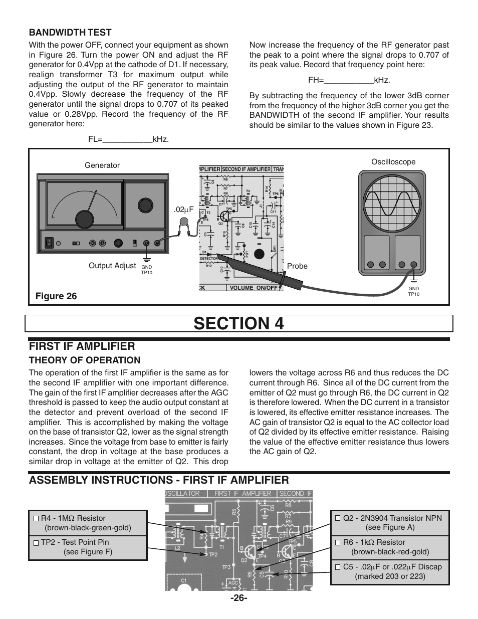 First if amplifier, Assembly instructions - first if amplifier | Elenco AM Radio Kit User Manual | Page 27 / 36