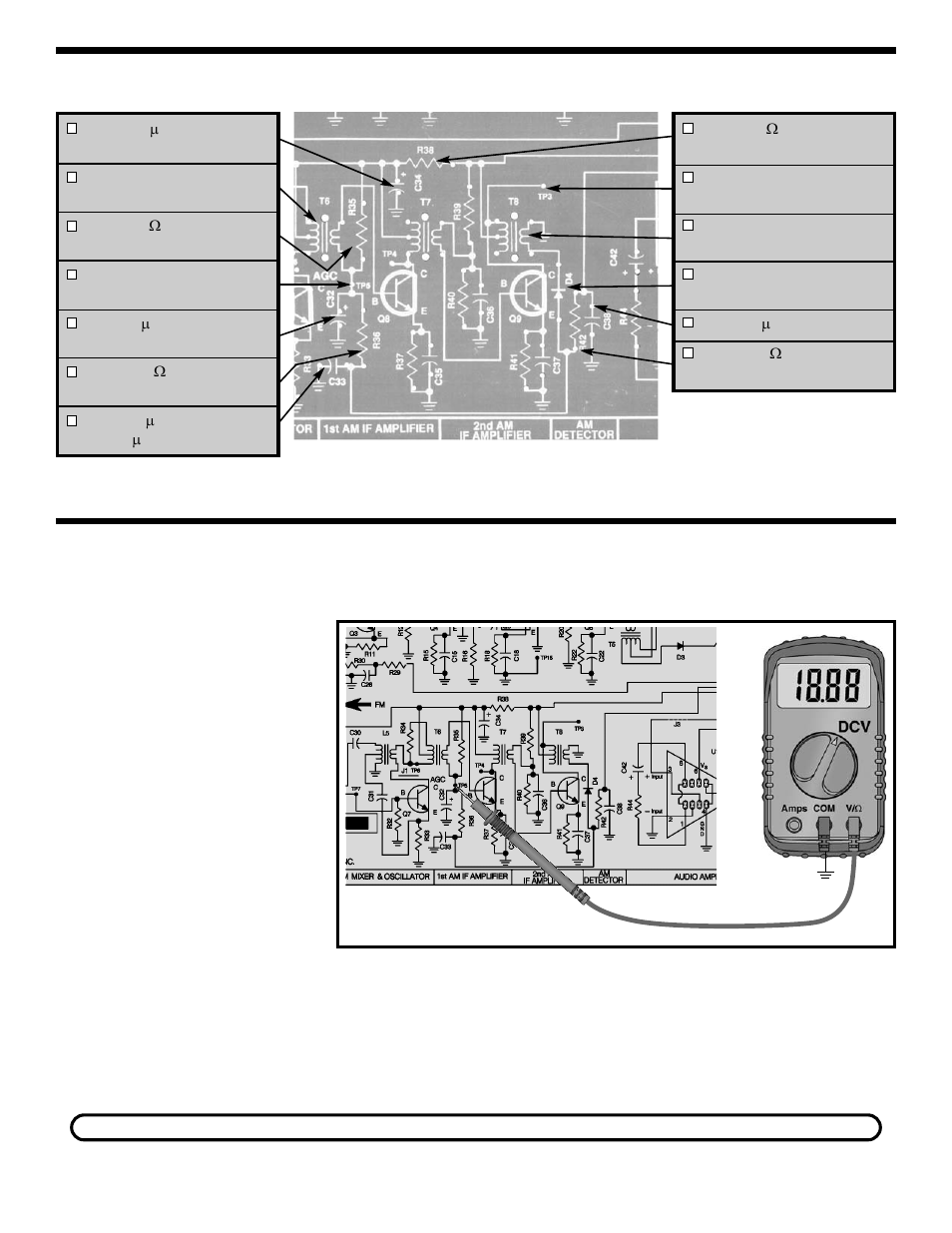 Static measurements, Assembly instructions | Elenco AM/FM Radio Kit User Manual | Page 25 / 64