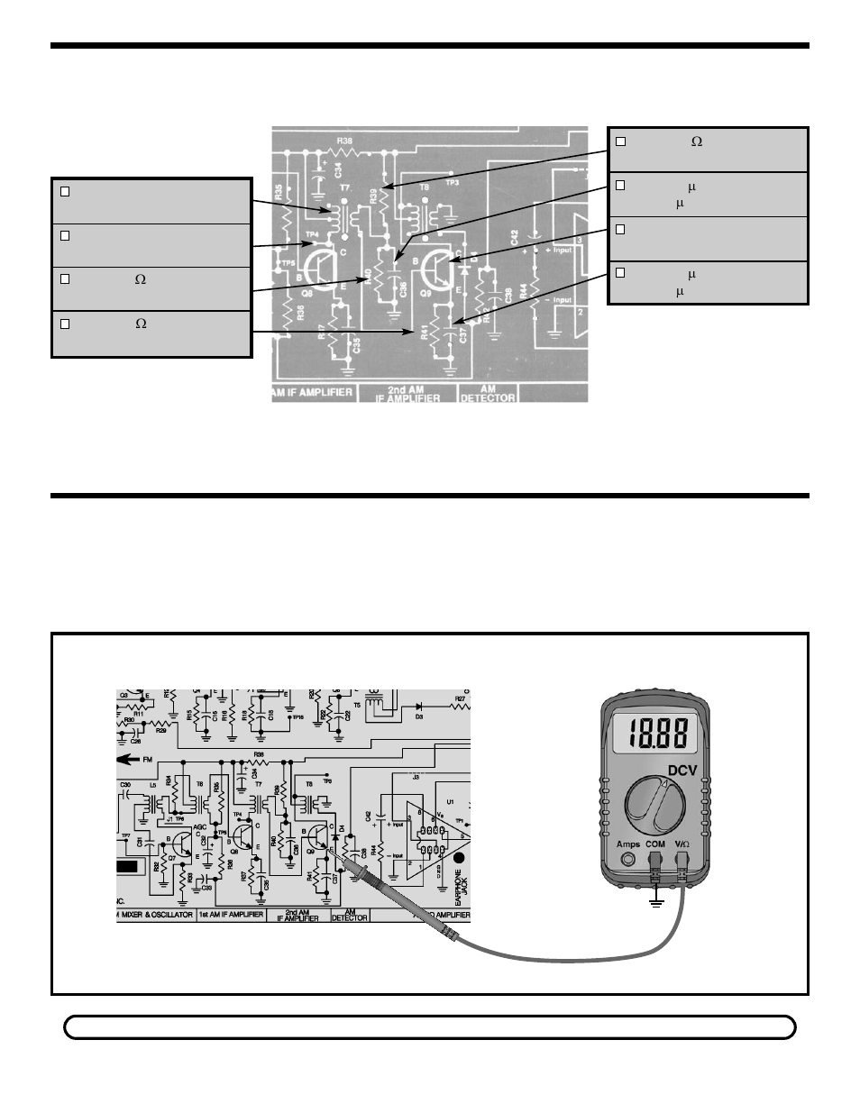 Assembly instructions static measurements | Elenco AM/FM Radio Kit User Manual | Page 28 / 64