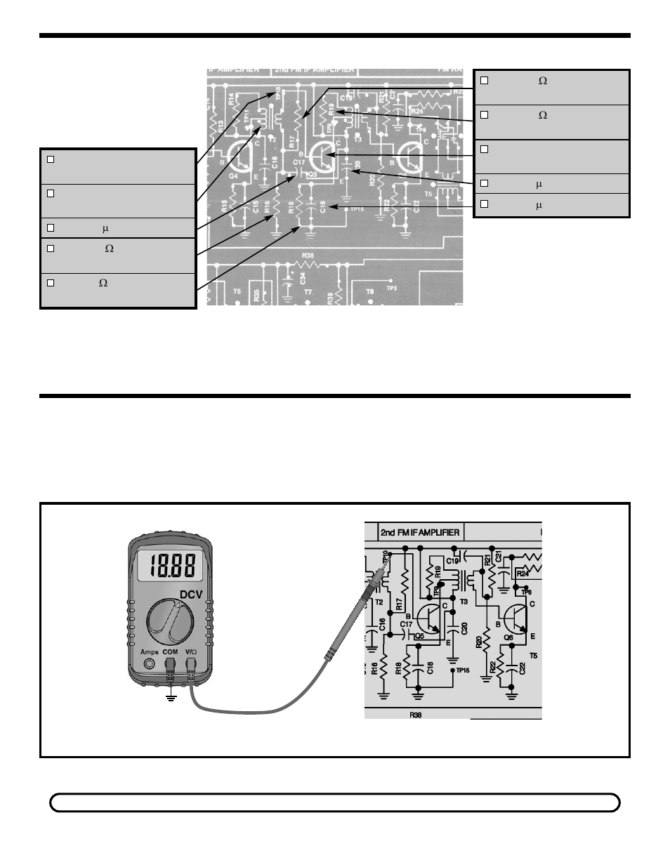 Assembly instructions static tests | Elenco AM/FM Radio Kit User Manual | Page 47 / 64