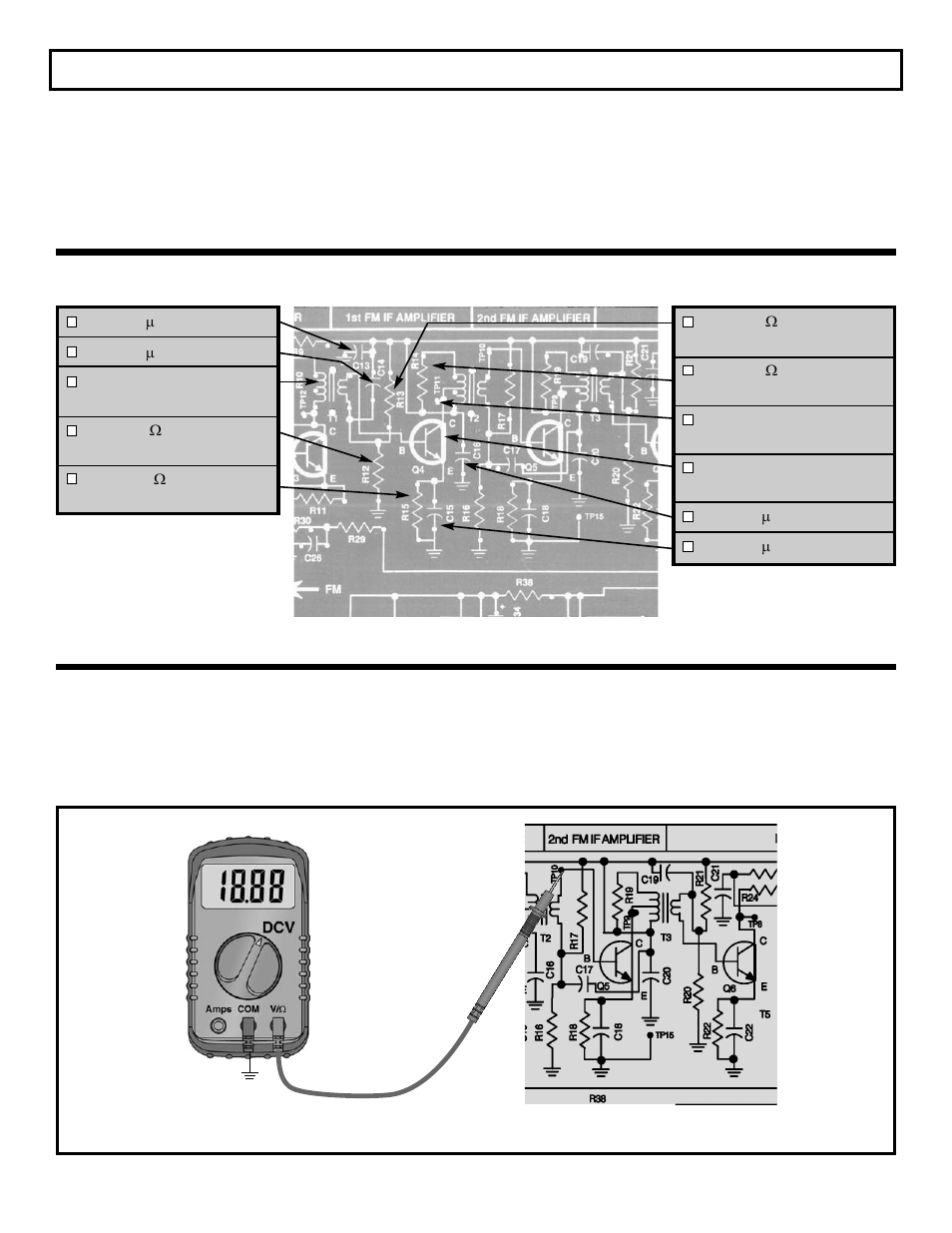 Static tests, Assembly instructions | Elenco AM/FM Radio Kit User Manual | Page 49 / 64