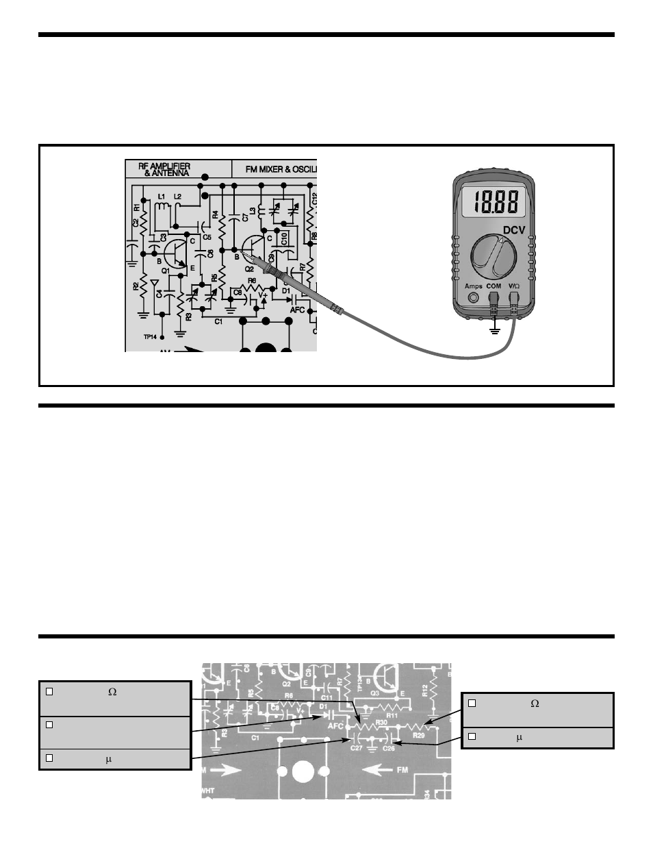 Static measurements, Afc assembly instructions afc | Elenco AM/FM Radio Kit User Manual | Page 54 / 64