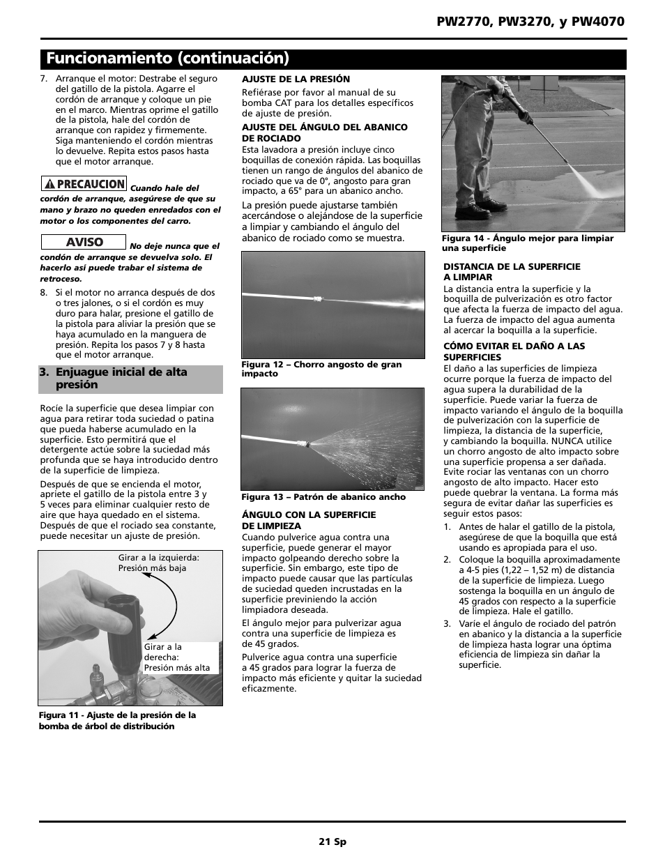 Funcionamiento (continuación) | Campbell Hausfeld PW4070 User Manual | Page 21 / 28