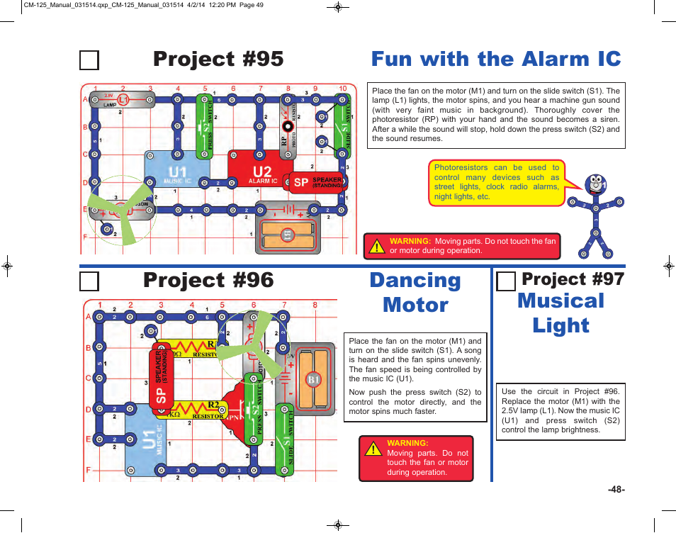 Musical light, Project #97 | Elenco Circuit Maker Skill Builder 125 User Manual | Page 49 / 64