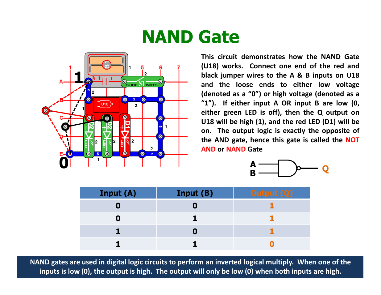 Nand gate | Elenco Understanding Logic Gates User Manual | Page 11 / 16