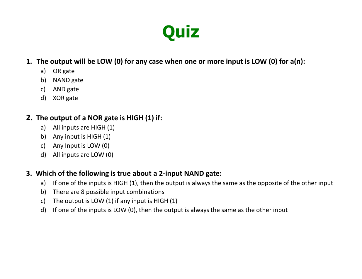Quiz | Elenco Understanding Logic Gates User Manual | Page 14 / 16