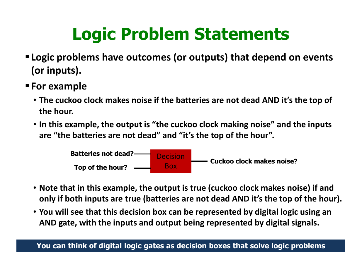 Logic problem statements | Elenco Understanding Logic Gates User Manual | Page 6 / 16