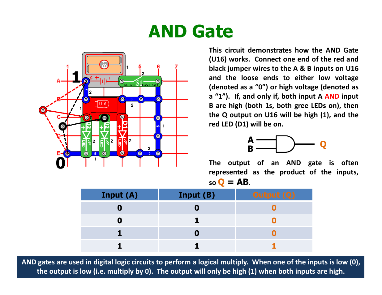 And gate | Elenco Understanding Logic Gates User Manual | Page 9 / 16