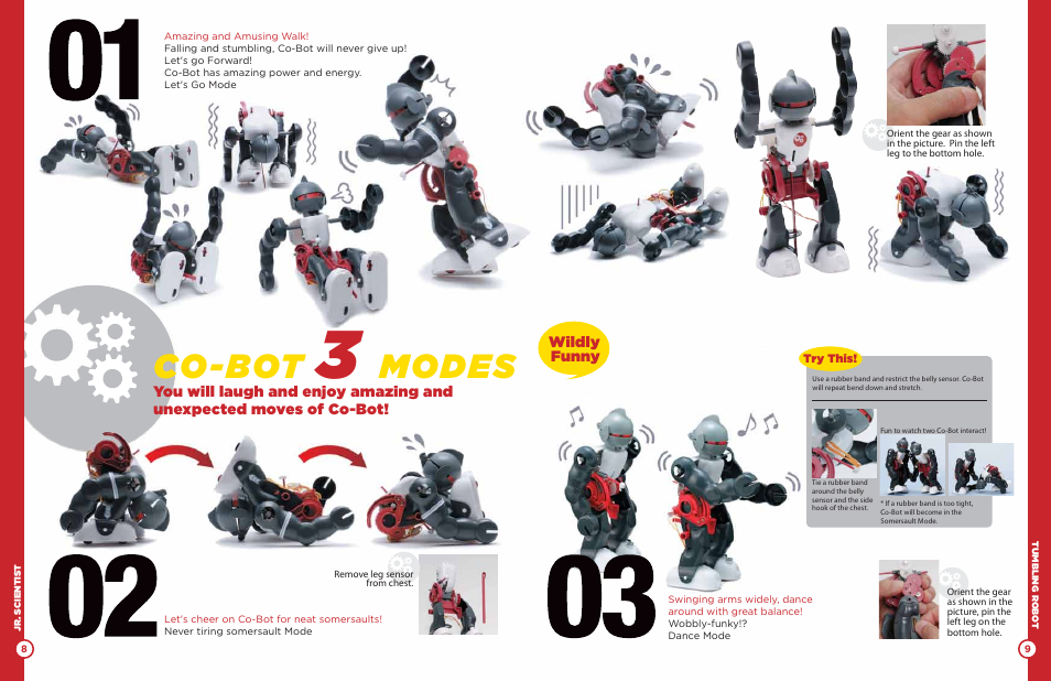 Gk013 p08_09, Co-bot, Modes | Elenco Tumbling Robot User Manual | Page 5 / 12